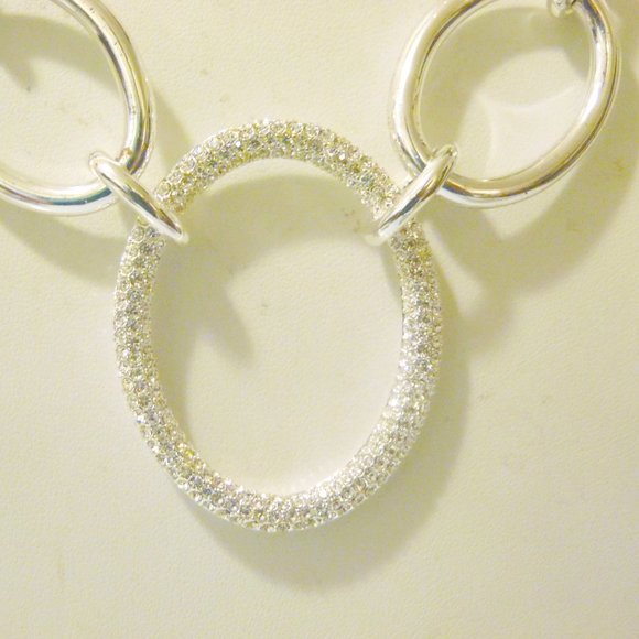 R. J. Graziano Silvertone Chain-Link Toggle Necklace 17" - Picture 6 of 6